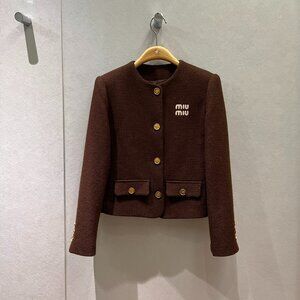 Miu Miu 2025 Crew Neck Short Jacket